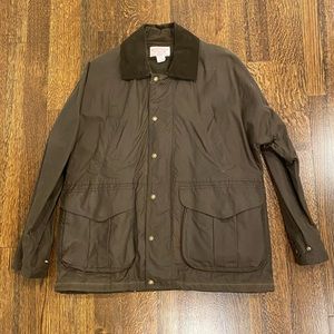 Filson waxed cotton jacket - large - green / brown - removable lining